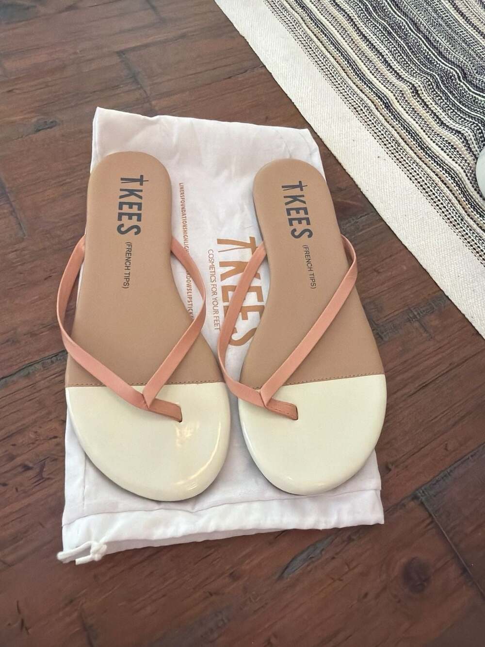 TKEES French Tips Leather Thong Sandals Size 7
